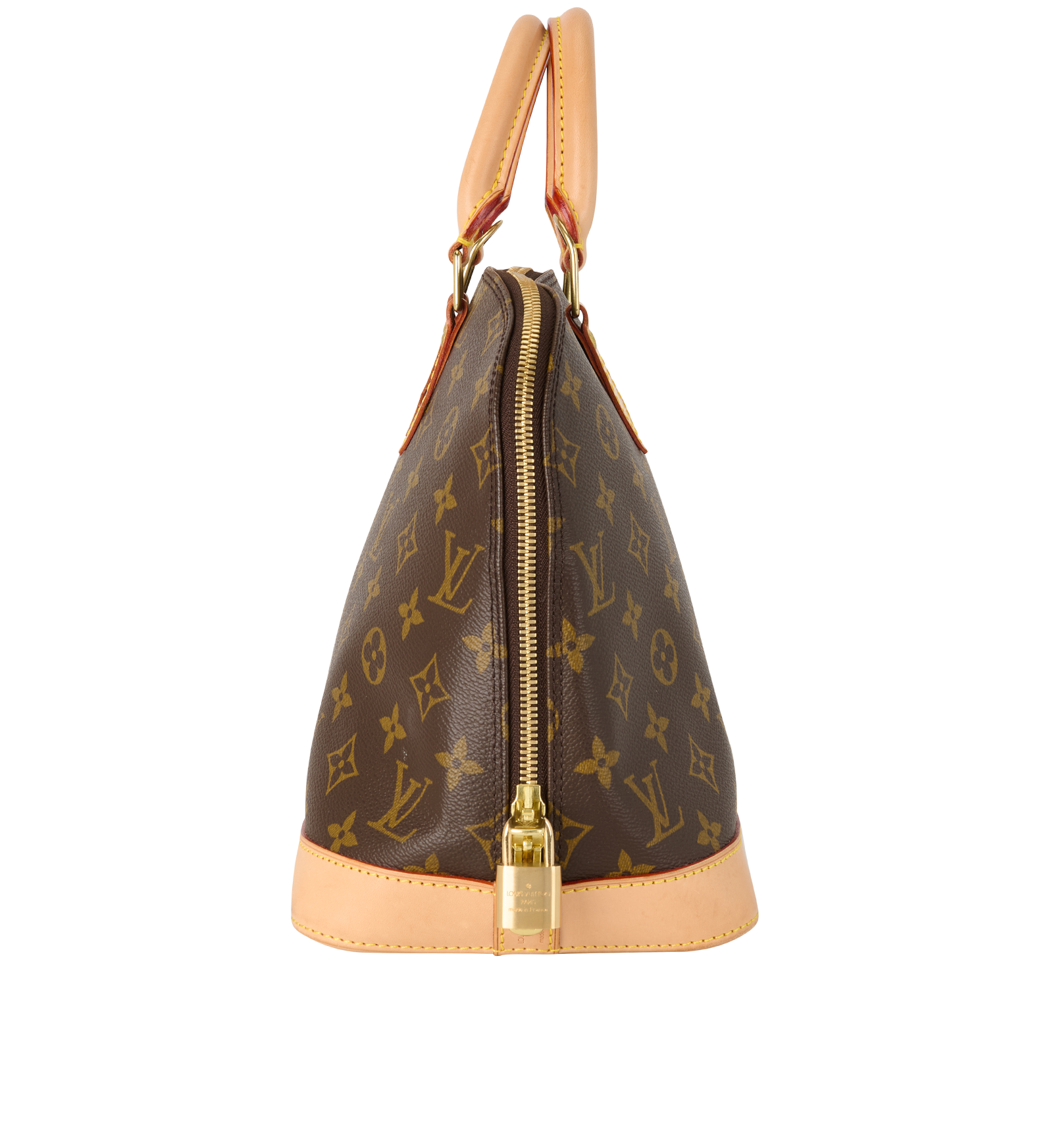 Alma PM, &pound;795, Handbags, Brown, Canvas/Leather, Side view